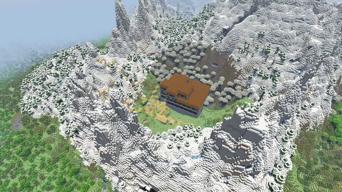 Woodland Mansion, Dorf und Ancient City in einem Tal