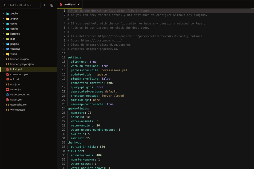 Dateieditor im Eternyx-Panel