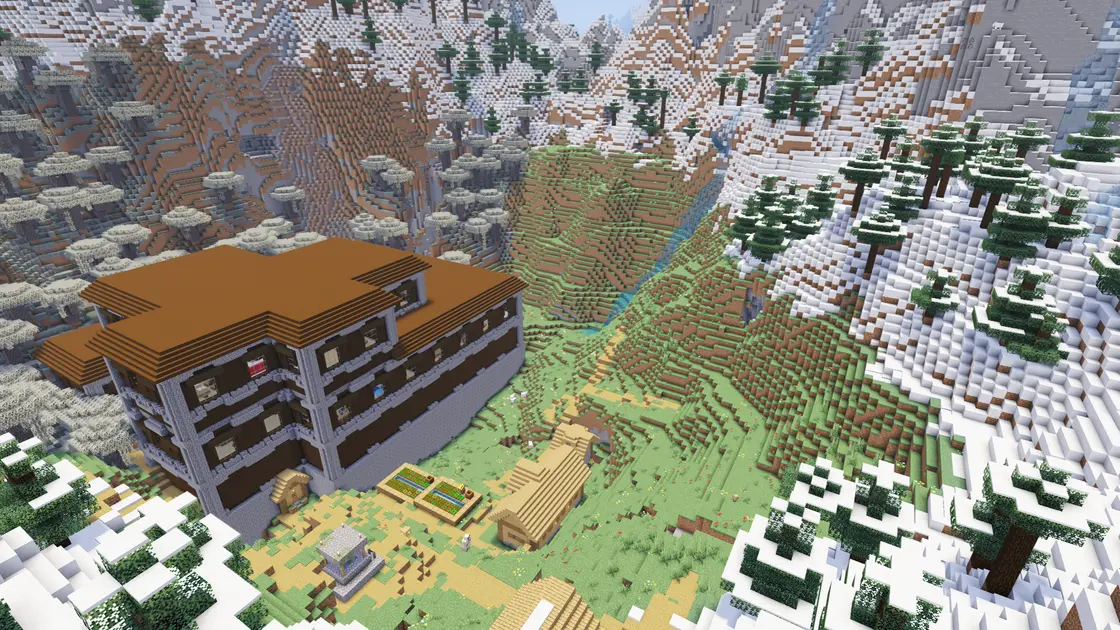 Woodland Mansion, Dorf und Ancient City in einem Tal